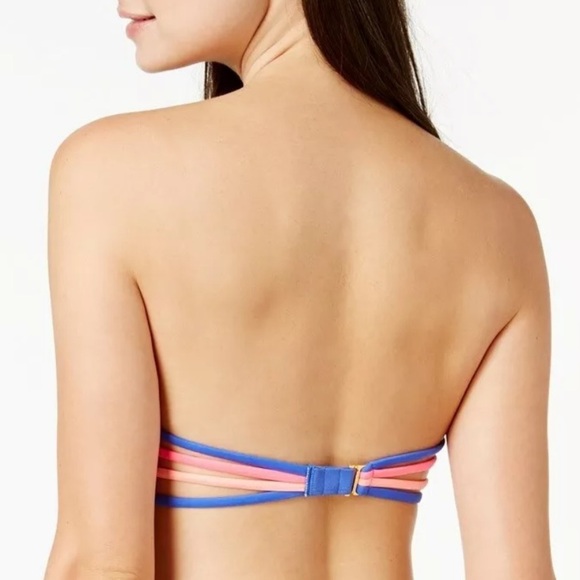 New California Waves Space Dot Bikini Top L Large Juniors Black Multicolor NWOT - Picture 2 of 8